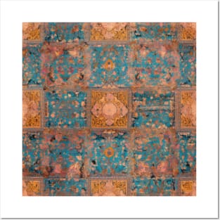 Mystical Tapestry: Vintage Indian Rug Reverie Posters and Art